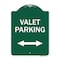 Signmission Valet Parking W/ Bidirectional Arrow, Green & White Aluminum Sign, 18" x 24", GW-1824-22751 A-DES-GW-1824-22751 - alternate 1